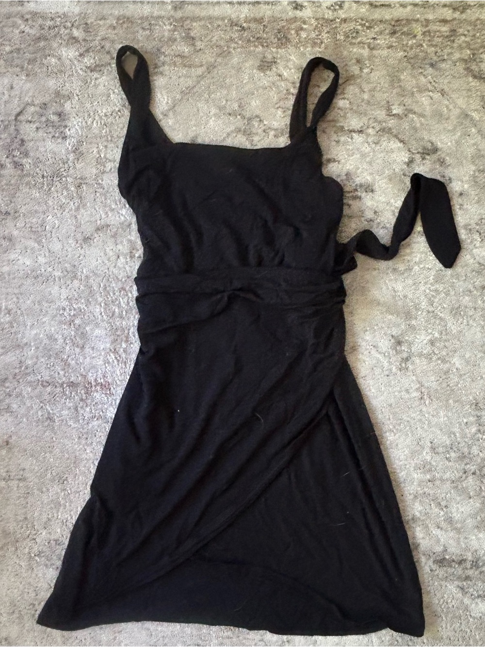 Wilfred Black One-Shoulder Wrap Dress